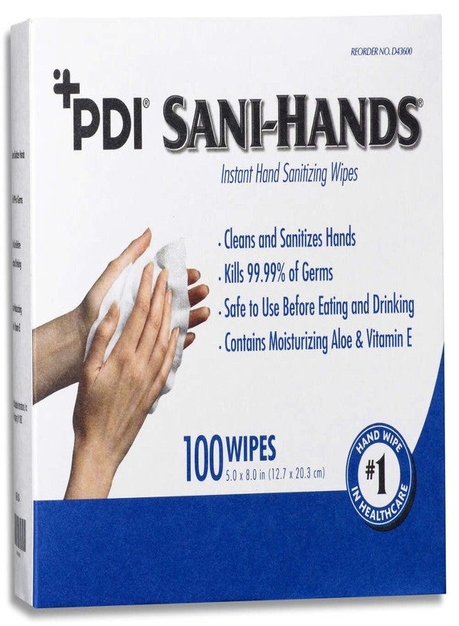 PDI Sani-Hands Instant Hand Sanitizing Wipes, 8 x 5.3 Inch, D43600 (Case of 1000)
